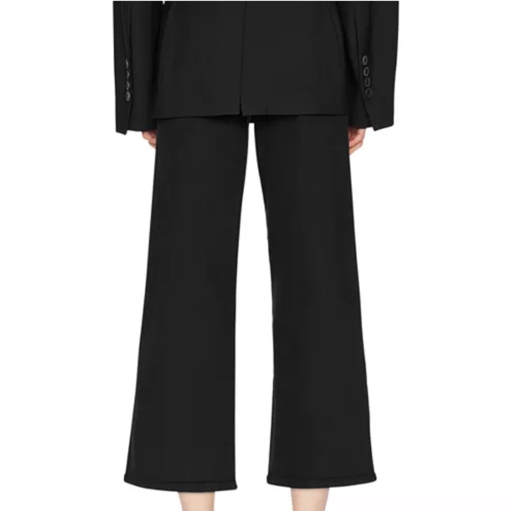 FRAME The Jetset High Rise Cropped Wide Leg Jeans in Sheen Noir Sz 1
